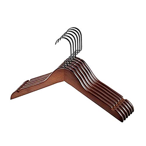 Cintre standard lot de 30 en bois massif noyer noir 38 cm pour organisation dressing de chambre
