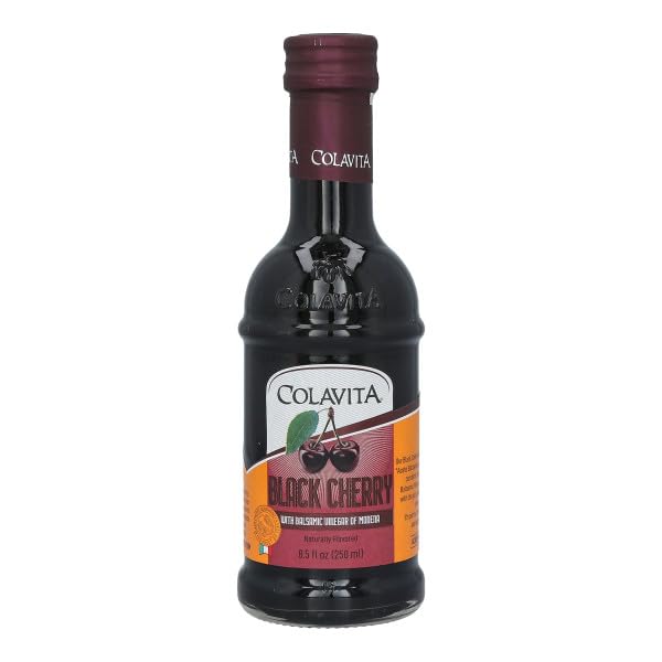 Colavita Black Cherry Balsamic Vinegar 8.5fl oz (250ml) Timeless Bottle (Pack of 2)