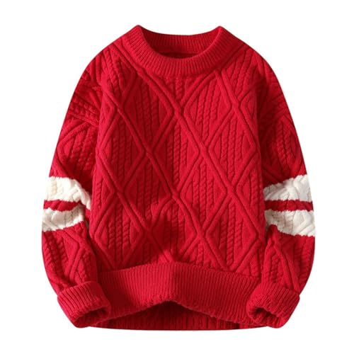 Pull col rond ample de couleur contrastée, maille d'exception