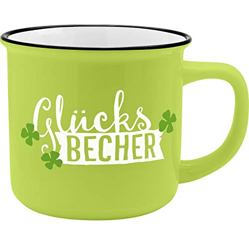 GRUSS & CO Becher Motiv 'Glücksbecher' | New Bone China Porzellan,...