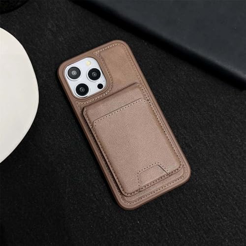 Étui portefeuille iPhone 15 Pro marron résolvant le rangement des cartes