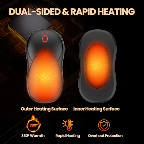 Hand Warmers Rechargeable 2Pack, Dual-Sided Heating Electric Hand Warmer, 3 Temperature Handwarmers, Portable Pocket Warmers Magnetic, Reusable Hand Warmers for Women, Man, Hunting, Camping, Christmas - Image 3