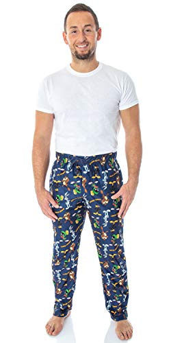 Looney Tunes Men's Daffy Duck Bugs Bunny Taz Marvin Martian Allover Toss Print Lounge Sleep Pajama Pants4