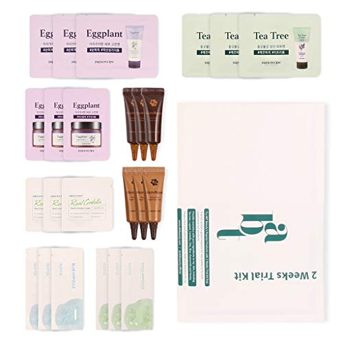 2 Weeks Skin Care Trial Kit - Eggplant Cleansing Foam - Eggplant Cream - Tea Tree Cleansing Foam - Centella Cream - Honey Serum - Honey Eye Cream - Chlo Ampoule - Blue Ampoule