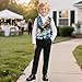 Wdktrgetd Boys Green Suit Vest V-Neck Boy's Formal Suit Vest Youth Slim Dress Vests for USA 250th Anniversary Summer School Boys Fashion Vests With Back Strap,Pockets USA Flag Print Size 7-8 Years