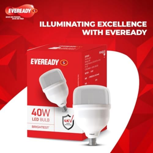 Eveready 40W LED Hammer Bulb with B22 Base, High CRI, 4KV Surge Protection, Energy Efficient & Long Life – Cool Daylight (6500K) for Home & Commercial Use - Image 4
