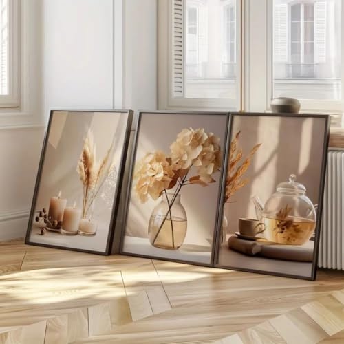 Cuadro abstracto de hortensias en lienzo, impresiones artísticas florales con acabado refinado
