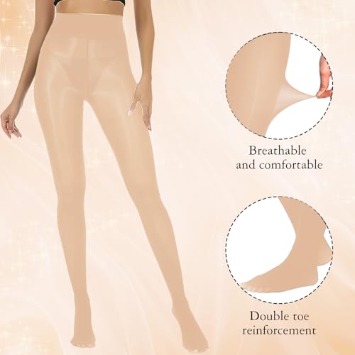 Image of Buauty Shimmer Tights for Women, Shiny Oil Pantyhose Stockings, Oil Bright Shaping Tight Ultra Shiny Sheer Tights High Waist