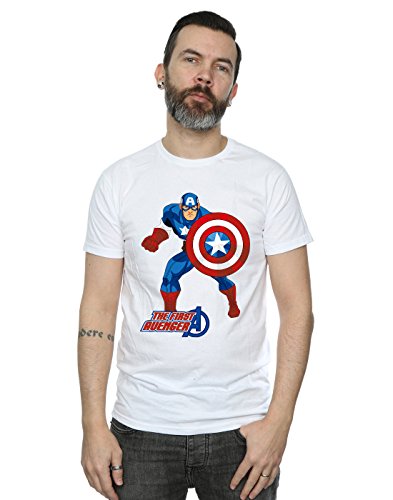 Image of Marvel Men's Captain America The First Avenger T-Shirt White Medium