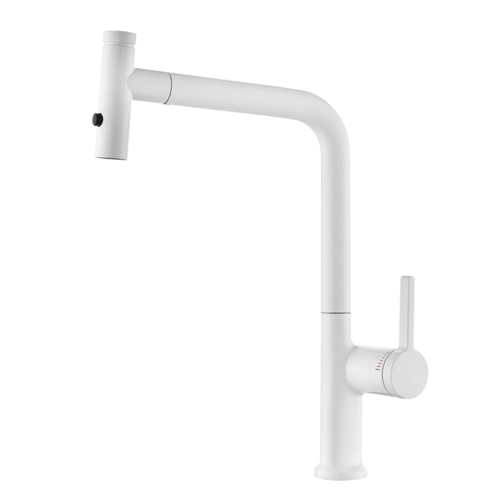 ZYCHSJXA White Kitchen Taps with Pull Out Spray 2 Mode Faucet Mixer Tap Hot and Cold 360° Swivel Spout