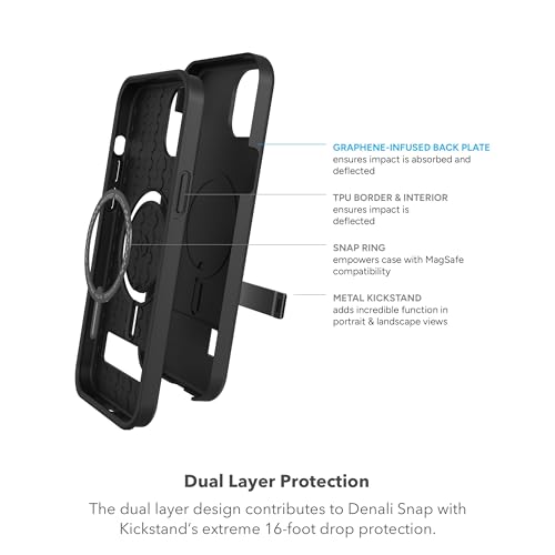 Coque protection iPhone 15 Plus graphène béquille compatible MagSafe noir - 5