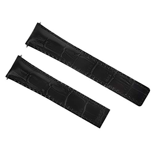 22mm Leather Strap Band Compatible with 42mm Baume Mercier Classima 8692 8733 Xl Watch Black