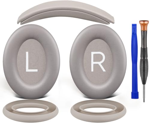 Image of SOULWIT Replacement Kit for Bose QuietComfort 45 (QC45) /Quiet Comfort 35 (QC35, QC35II) /QC SE /QC Wireless Headphones, Ear Pads Cushions + Headband + Silicone Earpads Cover Protector - Sandstone