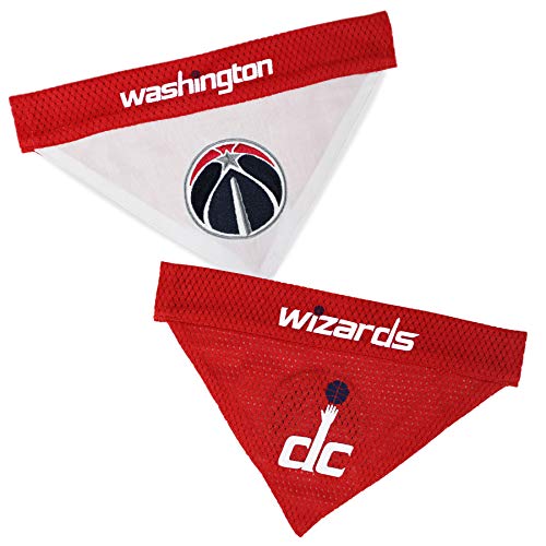 Pets First NBA Dog Bandana - Washington Wizards Reversible Pet Bandana. 2 Sided Home & Away Sports Bandana with a PREMIUM Embroidery TEAM Logo, Small/Medium -  WWZ-3217-S-M