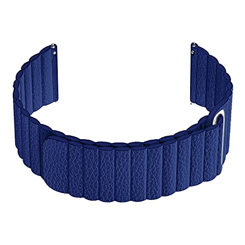 Image of ACM Watch Strap Magnetic Leather Loop 22mm Compatible with Honor Watch Gs3 Smartwatch Luxury Band Blue
