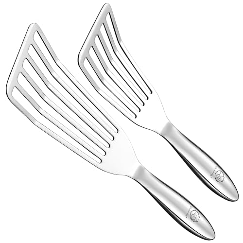 Stainless Steel Fish Spatula Set – 1 Large Fish Turner + 1 Small Metal Spatula