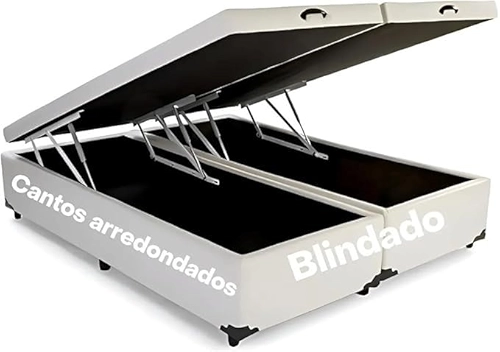 Cama Box Baú Bipartida King - Blindada, Super Reforçada (Sued Cinza)