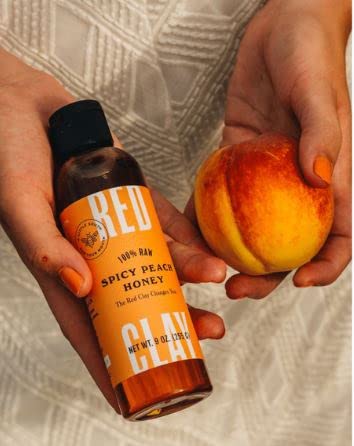 Miniatura 7 de Red Clay - Miel caliente de melocotón picante y miel picante con caja de regalo, 100% pura miel de flores silvestres cruda, de origen sostenible,