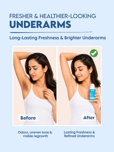 Image of Clensta Amber Vanillic Floral Underarm Roll-On For Women & Men | Controls Body Odour | Helps Brighten Dark Underarms | Reduces Hair Regrowth | Long-Lasting Floral Fragrance | Non-Sticky Formula | 50 ml