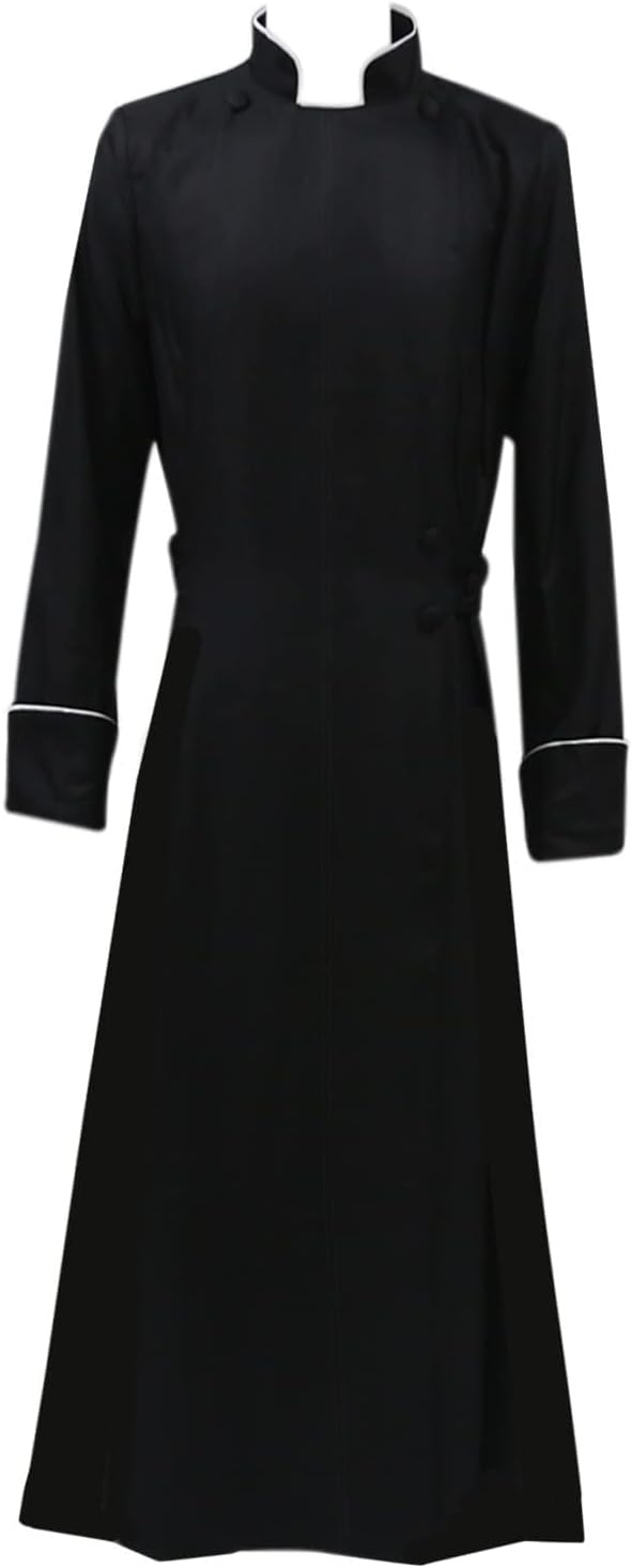 MYAYD Women Cassock Choir Cassock Church Robe Minister Robe Clergy Pulpit Liturgical Black White Handmade