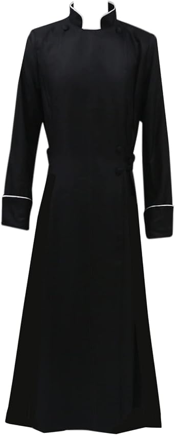 MYAYD Women Cassock Choir Cassock Church Robe Minister Robe Clergy Pulpit Liturgical Black White Handmade