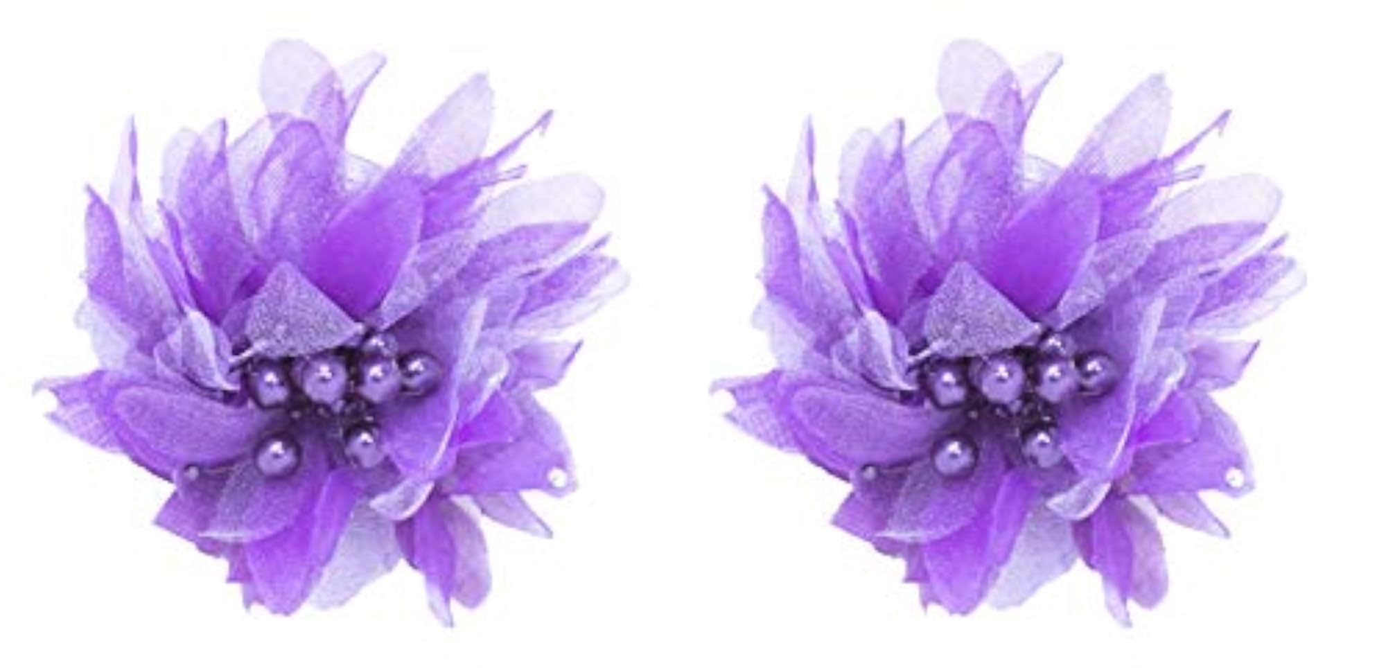 Artificial Hair Decoration Flower Clips, Purple Pack of 1