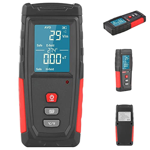 Professioneller Digitaler Elektromagnetischer Strahlungsdetektor, Elektrischer Feld-/Magnetfeld Monitor mit LED & Tonalarm, EMF-Messgerät für Heim, Büro, Outdoor, USB Wiederaufladbar Cover