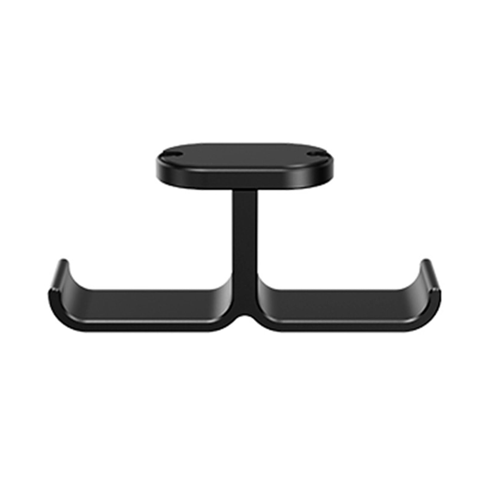 Jazuaiao Multipurpose Headphone Holder with Double Hook, Elegant Metal Organiser Rack Under Desk Hanger for Headphones Black Under Desk Headphone Hanger