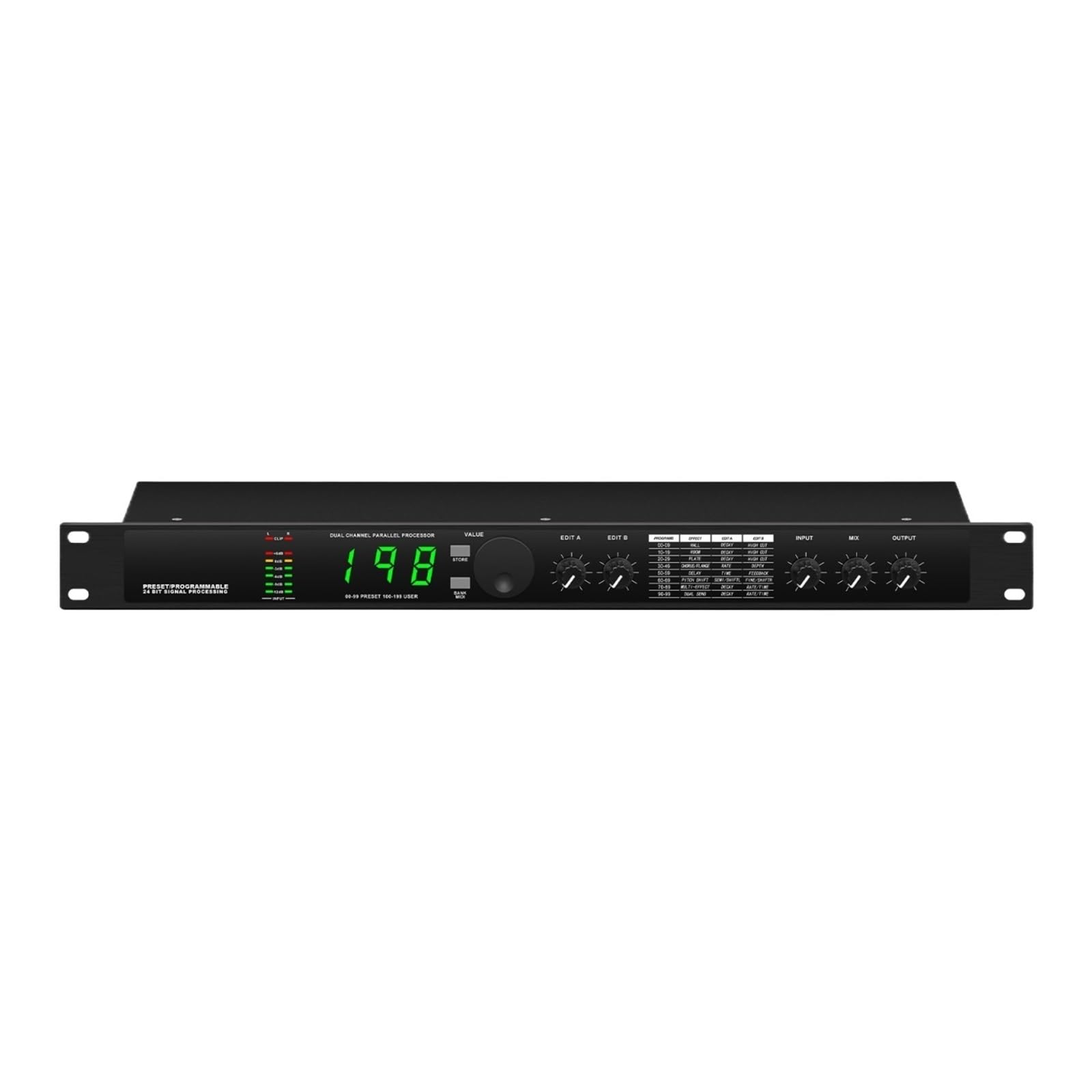 Procesador De Audio Digital Híbrido Multiefectos Reverberación Digital 199 Efectos De Sonido Preestablecidos Procesamiento De Sonido De Elevación