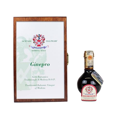 Acetaia Malpighi – Aceto Balsámico Tradicional de Módena DOP Extravecchio al Enebro – 100 ml – Solo Mosto Cocido – Selección de Alta Gastronomía
