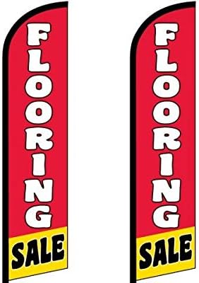 Flooring Flags Pack of 2 | 2.5 ft by 11.5 ft | Feather Flags for Business | Outdoor Flags For Business (Mount and Poles are Not Included)