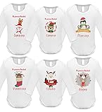  Body bebé manga larga Mi primera Navidad personalizado, Regalo único y original para niños y niñas, Unisex bodies Recién Nacido Algodón Ropa Set