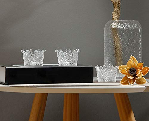 Vixdonos Crown Glass Tealight Candle Holder Set Of 12 Clear Votive Candle Holders For Wedding, Party And Home Decor #TOP5