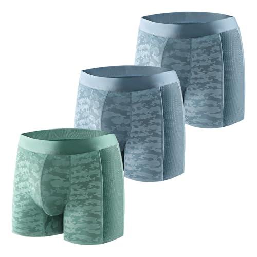 #rémunéré #Amazon<br>Carer Lot de 3 Boxers pour Incontinence Masculine Respirants et à la Mode Coussinet Absorbant de 80 ml pour les Fuites Légères d'Urine Bleu Clair et Vert Clair Taille XXL