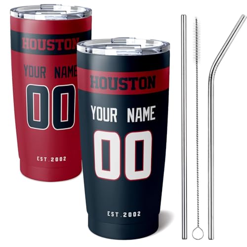 Image of ANTKING Houston Tumbler 20 oz Travel Coffee Cup Custom Name Number for Men Women Boy Gifts