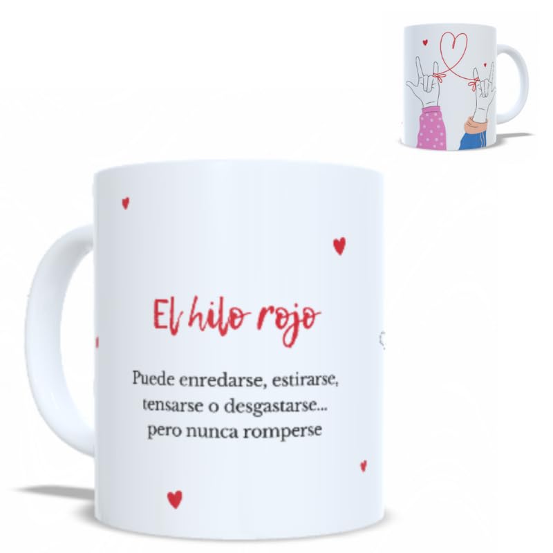 Canecas de cerâmica para namorados | canecas originais para oferecer dia dos namorados | presente casal, namorado e namorada | presentes originais para casais (o fio vermelho)