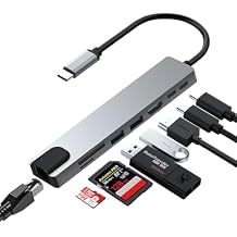 8 in 1 USB C Docking Station - 4K HDMI, 100W PD, 3 5Gbps Data Ports, TF/SD Card Reader, USB Hub for Laptop, MacBook Pro/Air/Mac/Dell/HP/ASUS/Acer/Steam Deck