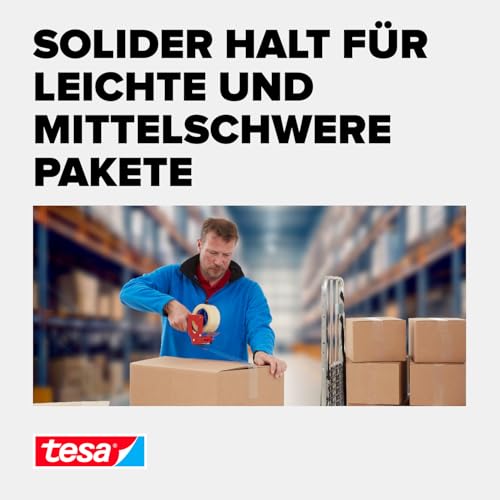 tesa tesapack 4280 PP Paketband im 6er Pack - Universal Klebeband zum Verpacken von Paketen und Kartons - transparent - 6 Rollen je 66 m x 50 mm