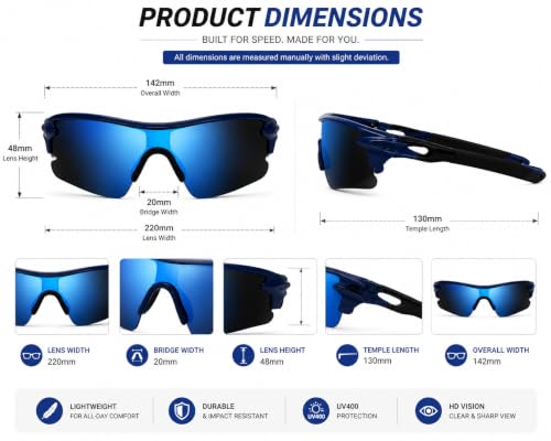 Image of Zynic Mens Stylish Sports Polarized Sunglasses with Case| UV400 Protection Classic Wrap Around Googles |Sports Shades for Driving,Cyclining Outdoor & Travel