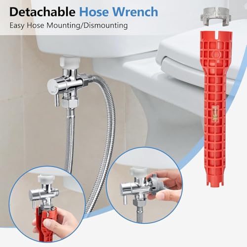 SPACEREST Handheld Bidet Sprayer for Toilet, Leak-Proof Stainless Steel Toilet Sprayer, Adjustable Spray Angle & Water Pressure, Toilet Bidet Sprayer for Personal Care, Elderly, Postpartum (Silver) - Thumbnail 7