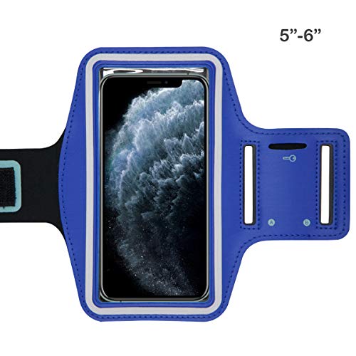 Brazalete Deportivo para Moviles 5-6 Pulgadas,Brazalete Gimnasio,Antideslizante contra Sudor,Banda para Brazo con Bolsillito de Llaves,Bolsillito de Auricular.