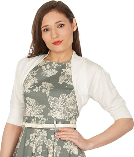 BlackButterfly Media Manga Bolero Capa Hombros Chaqueta Top (Marfil, XXL)