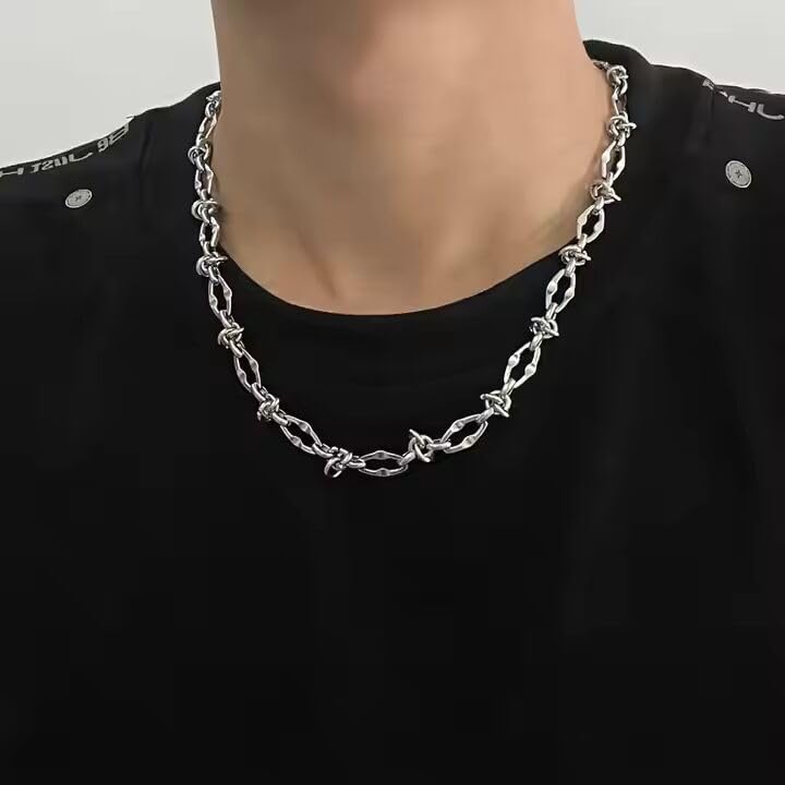 Image of THE MEN THING Chain for Men, Luxury Pure Titanium Steel Chain | Silver Stainless Steel Chain | Necklace Jewellery for Men & Boys
