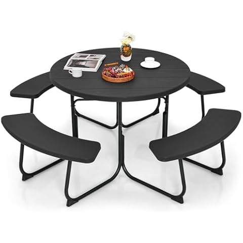 Table de Pique-Nique GOPLUS avec Bancs Cover