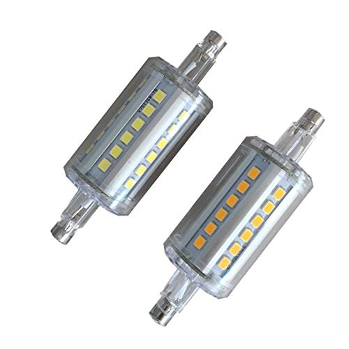 BINGNU Bombilla LED de maíz 2pcs LED R7S 25 Mm 360 ° Emisor De R7S 2835 5W 78mm Enchufe LED J78 Luz para el almacén del garaje del hogar(Warm White3000K)