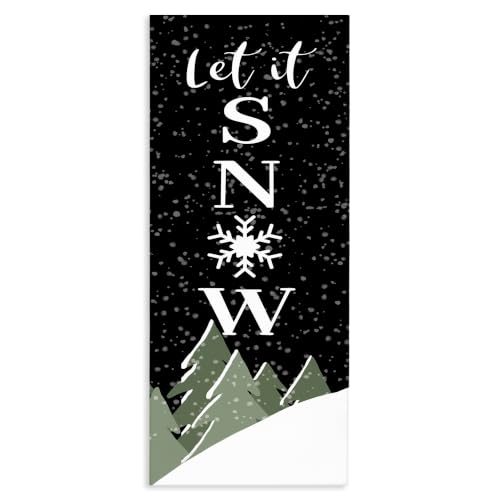 Stupell Industries Let It Snow Winter Scene, 13 x 30 Inch Canvas Wall Art