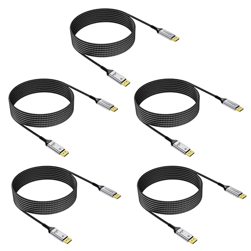 Image of DisplayPort 1.4 Cable 6.6FT, 32.4Gbps 8K@60Hz / 4K@240Hz [5 Pack] | DP Cable Supports HDR, HDCP 2.2, FreeSync & G-SYNC, Ideal for High Refresh Gaming Monitors, PCs & GPUs