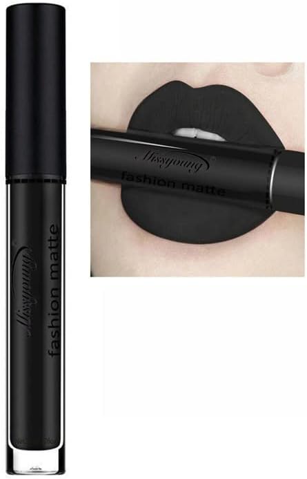 Black Lipstick Matte Long Lasting Smudge Proof Liquid Lipsticks, Lightweight Velvet Smooth Finish Goth Lip Gloss for Party Cosplay Wedding