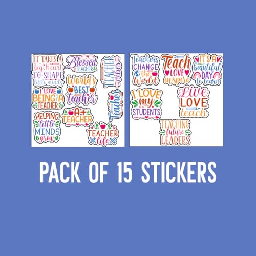 Image of Zesta Aesthetic Stickers for Laptop /Waterproof Anime Decal for Books /Vinyl Sticker for Fridge /Easy to Use Korean Car Sticker Kawaii Cute Stickers (Teacher Love)-Self-Adhesive