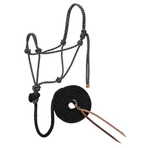 Weaver Leather Diamond Braid Rope Halter and Lead, Black/Tan/White by Weaver Leather - Used condition - CA$16.43